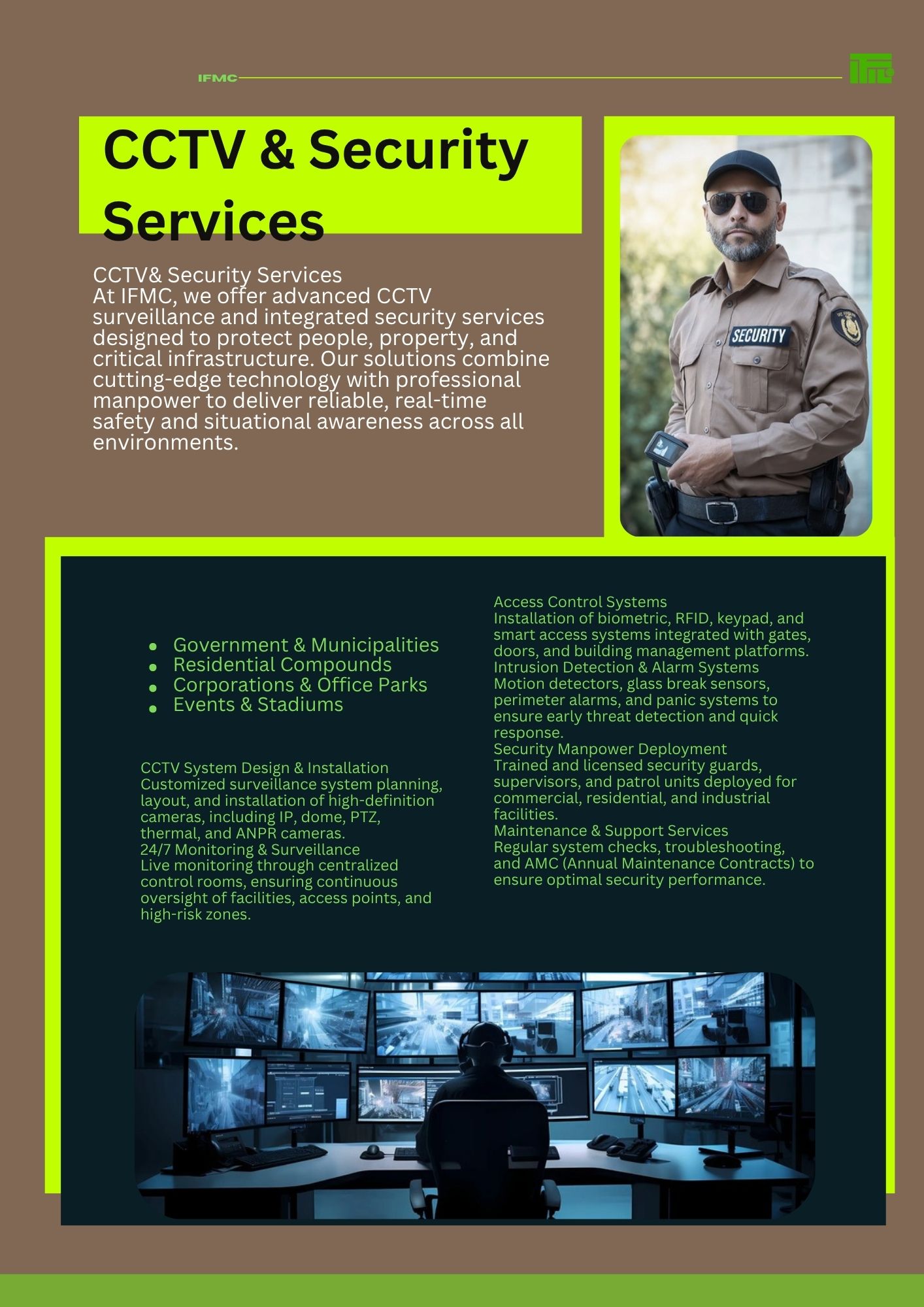 Security command center and professional personnel