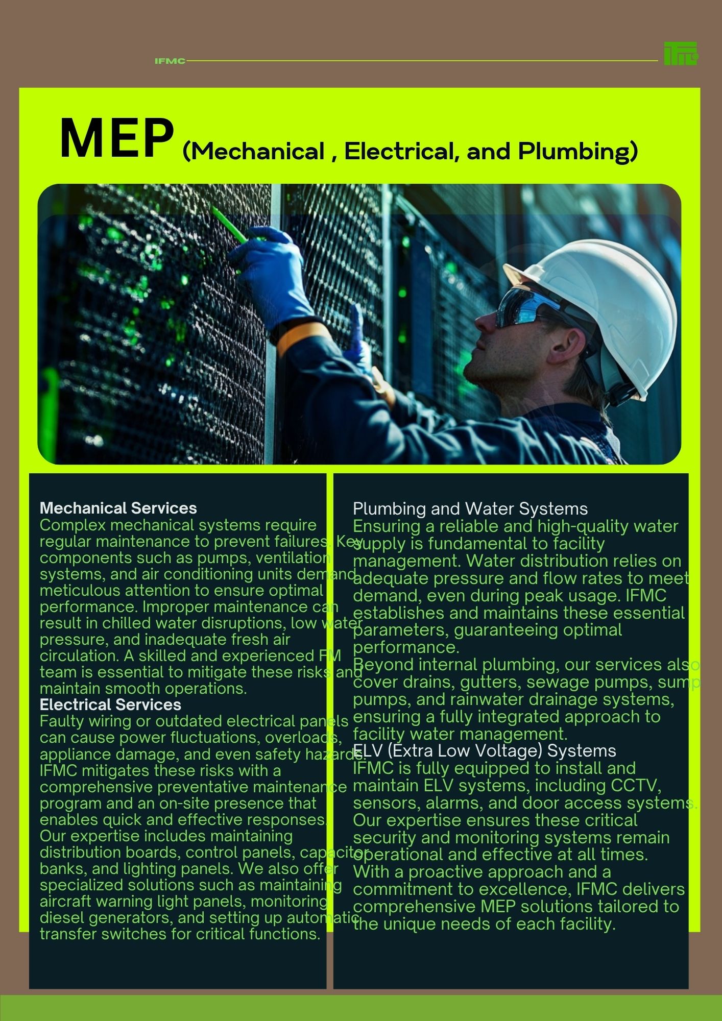 Facilities management engineering and technical oversight