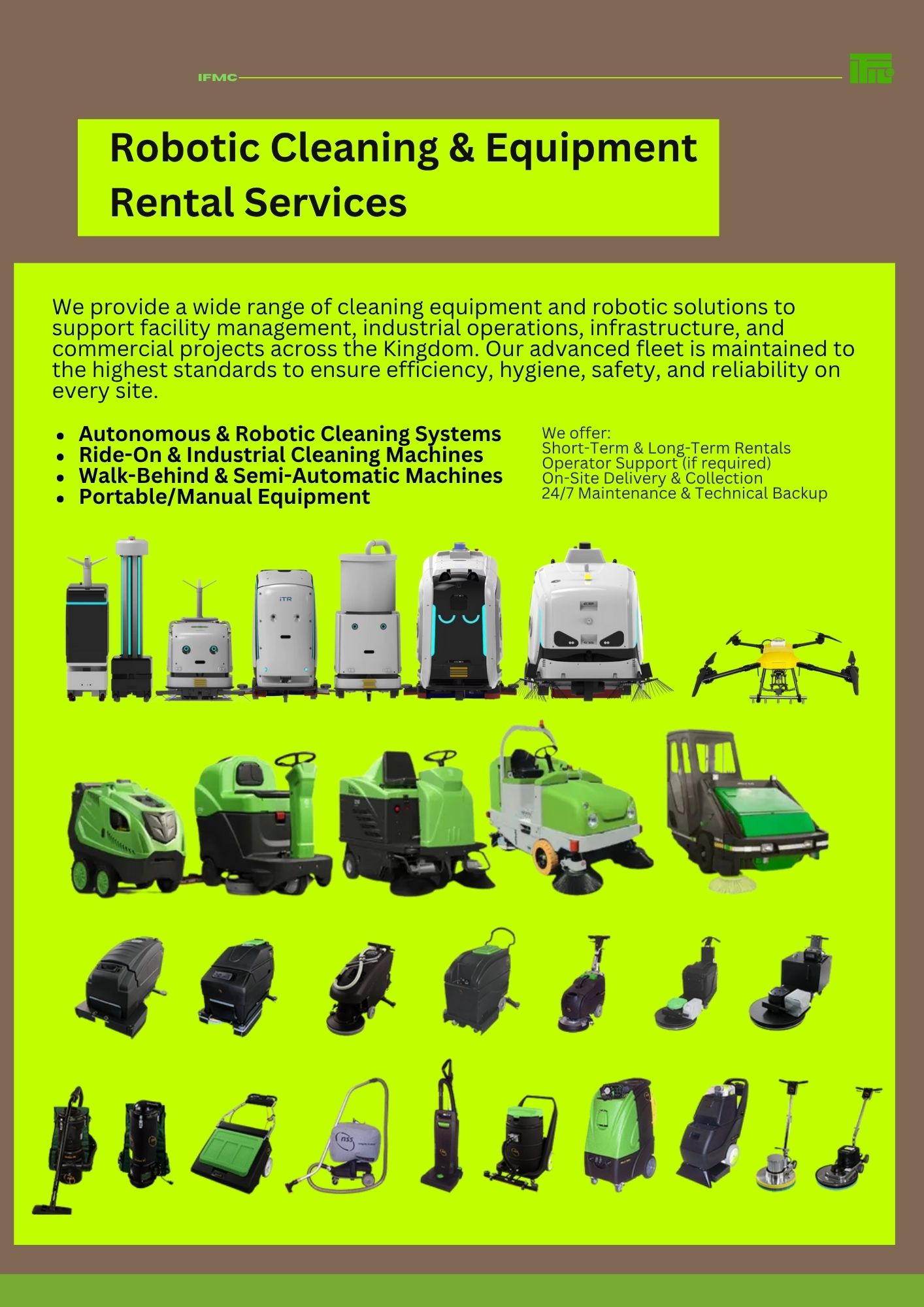 IFMC Robotic Cleaning and Advanced Equipment